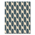 Deep Teal Abstract Lattice Rug