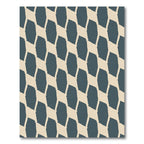 Deep Teal Abstract Lattice Rug