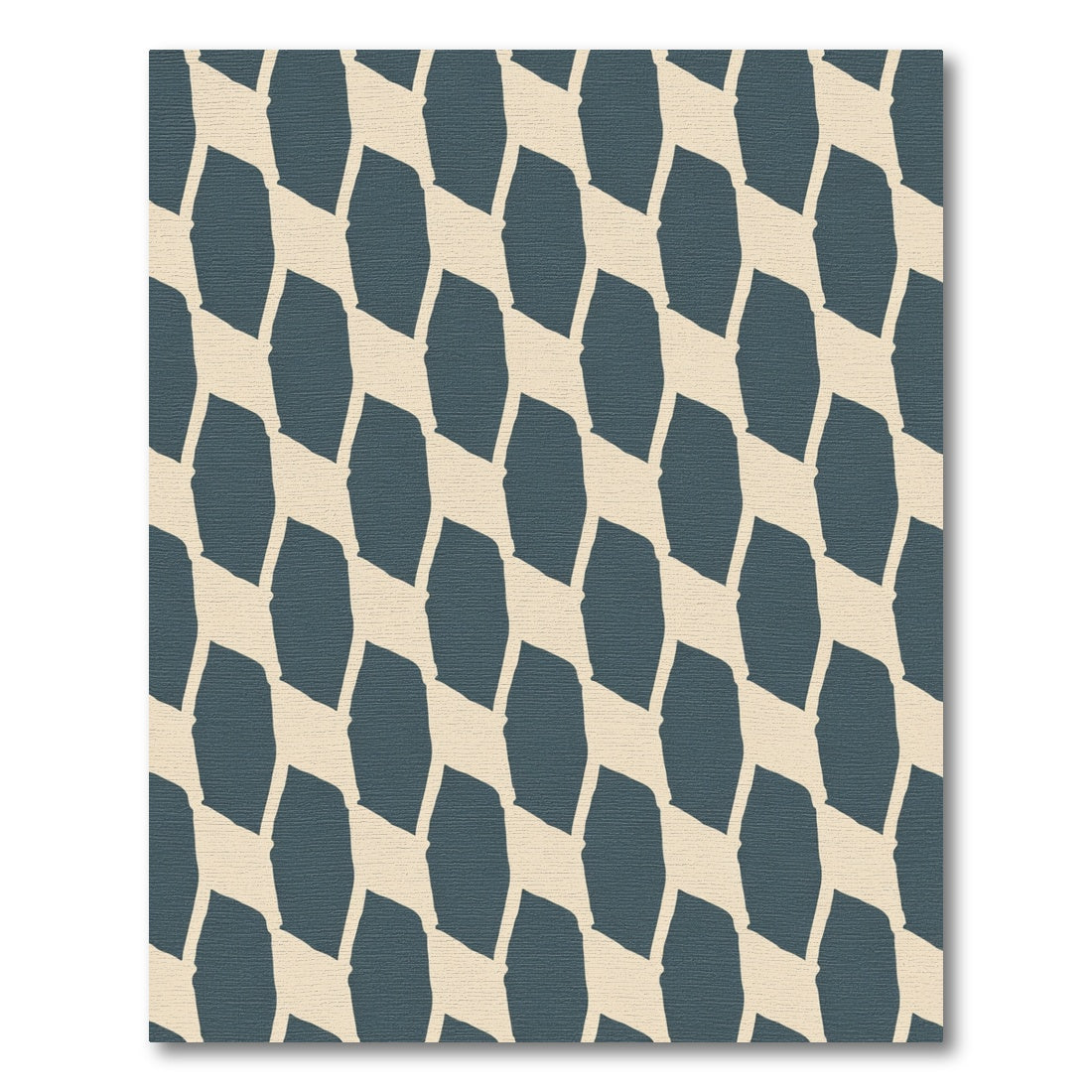 Deep Teal Abstract Lattice Rug