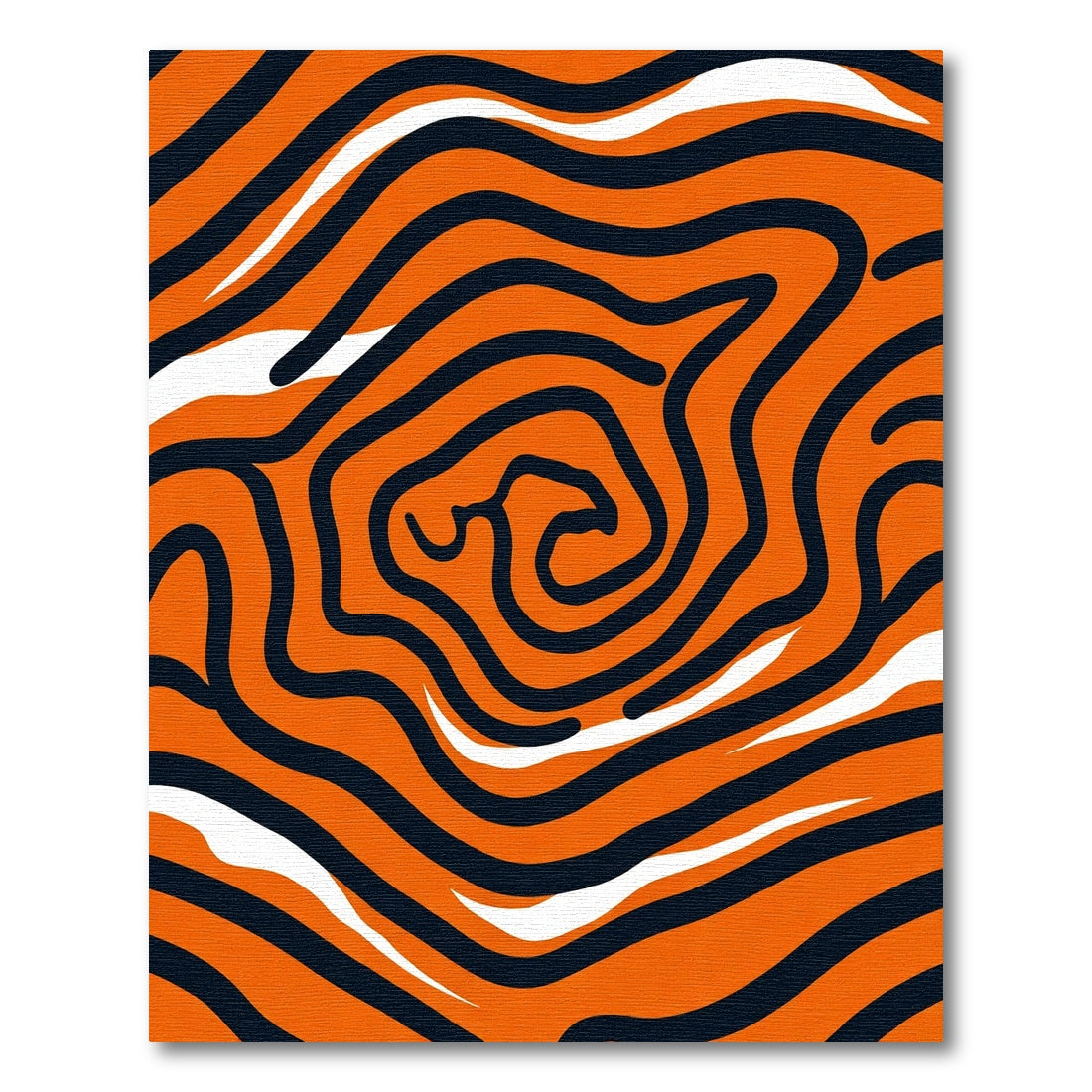 Bold Orange Black Swirl Abstract Rug