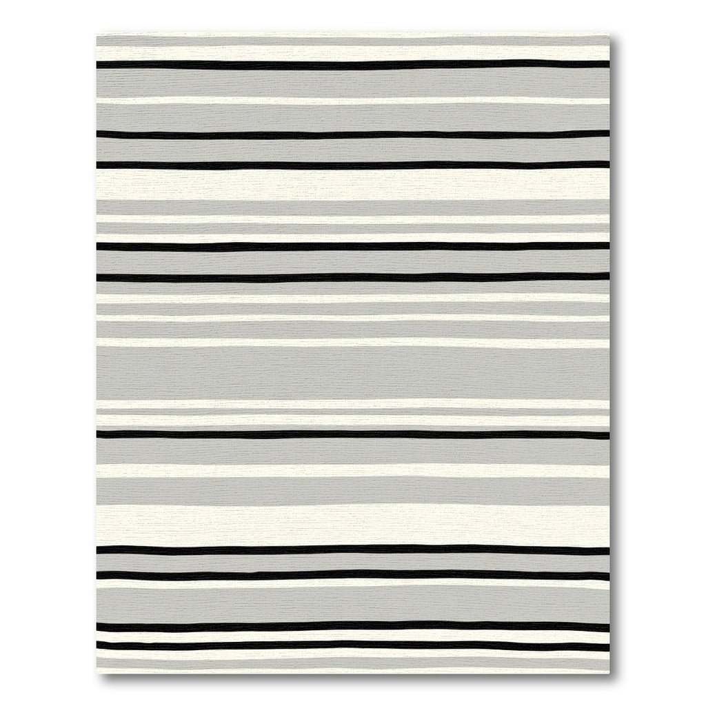 Modern Gray Black White Stripe Rug