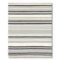 Modern Gray Black White Stripe Rug