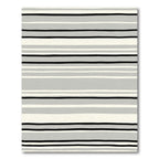 Modern Gray Black White Stripe Rug