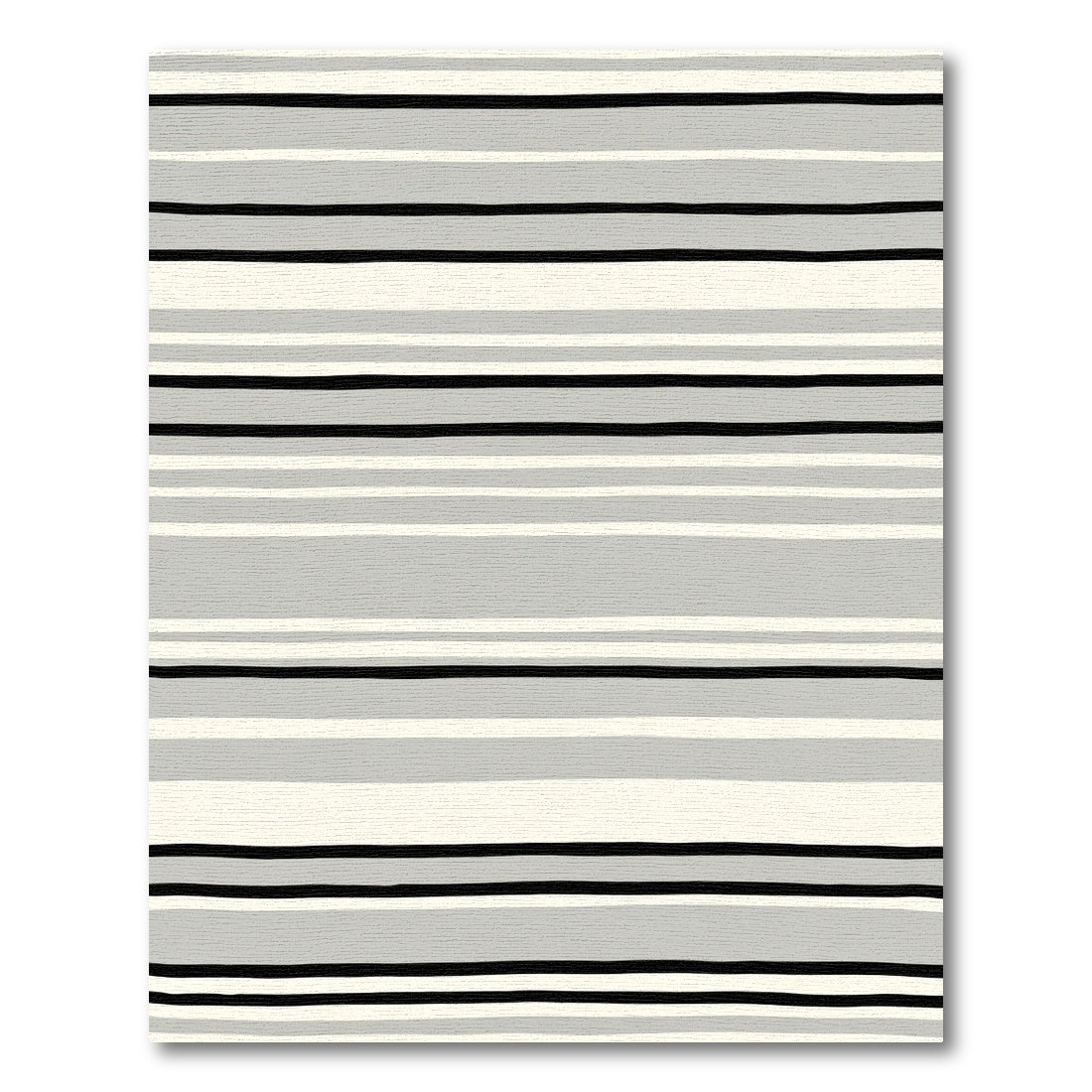 Modern Gray Black White Stripe Rug