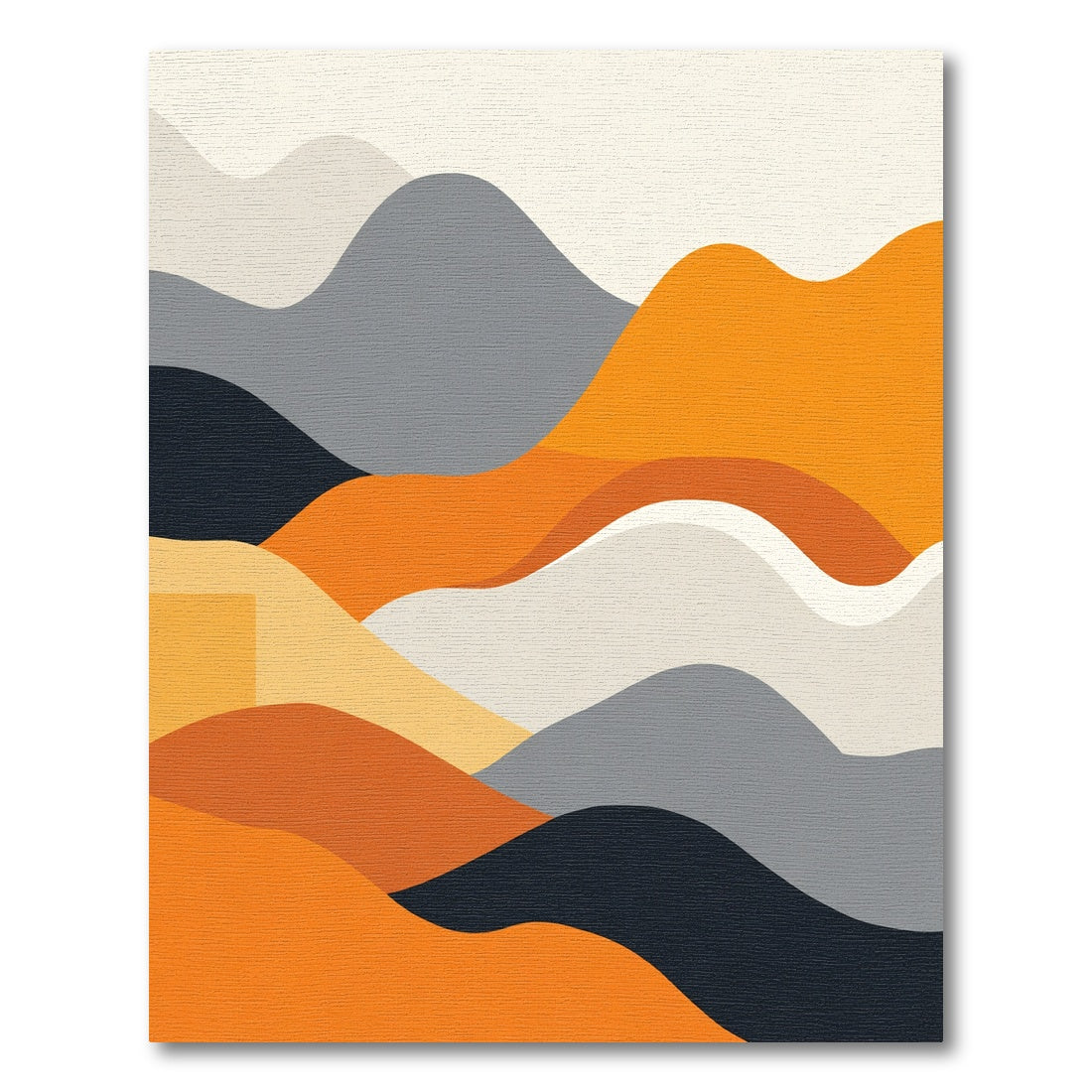 Abstract Terracotta Mountain Landscape Rug