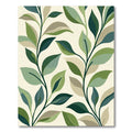 Green Leafy Swirl Branches Rug