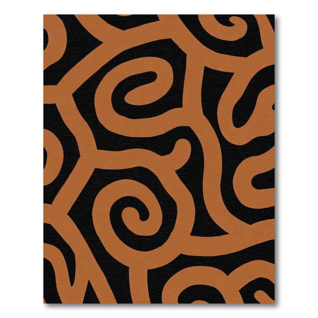 Terracotta Swirl Abstract Lineated Rug