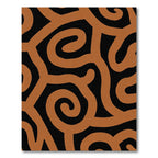 Terracotta Swirl Abstract Lineated Rug