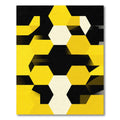 Yellow Black Hexagon Geometry Rug