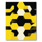 Yellow Black Hexagon Geometry Rug