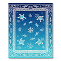 Whimsical Blue Sea Turtle Ocean Rug