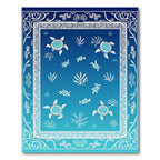 Whimsical Blue Sea Turtle Ocean Rug