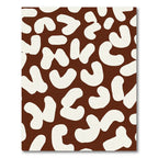 Brown White Organic Blob Rug