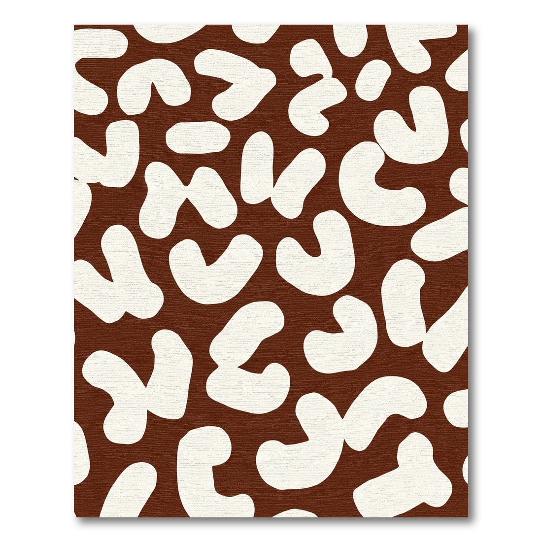 Brown White Organic Blob Rug