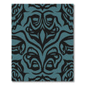 Deep Teal Black Organic Swirl Rug
