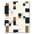 Abstract Rounded Rectangles Terracotta Navy Rug