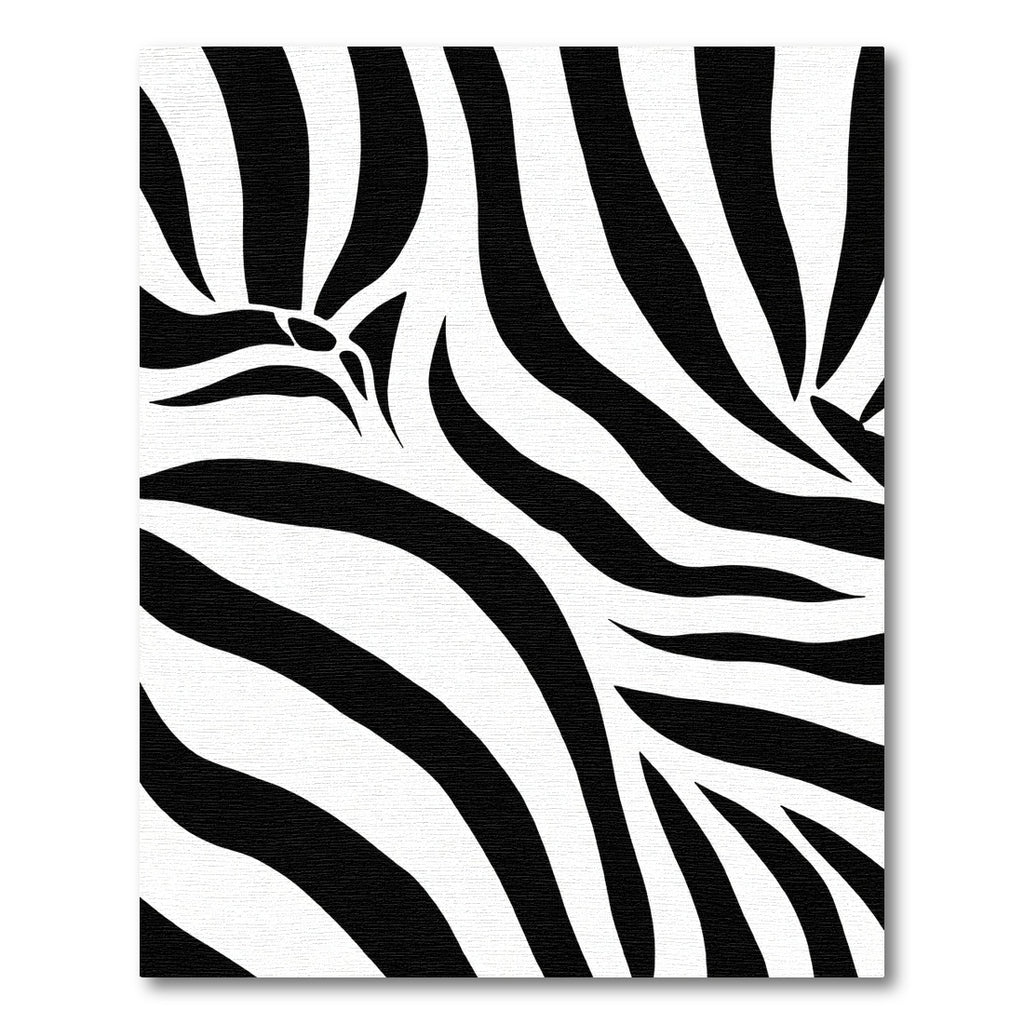 Animalistic Black White Strips Rug