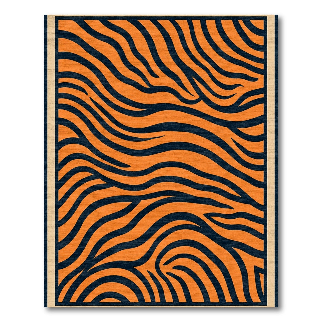 Bold Orange Black Animal Print Rug