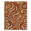 Warm Brown Swirl Abstract Waves Rug