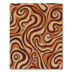 Warm Brown Swirl Abstract Waves Rug