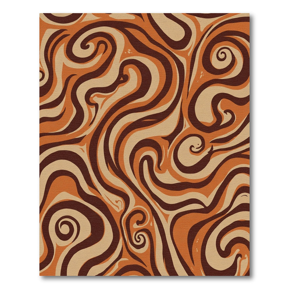 Warm Brown Swirl Abstract Waves Rug