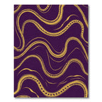 Golden Serpent Waves Plum Rug