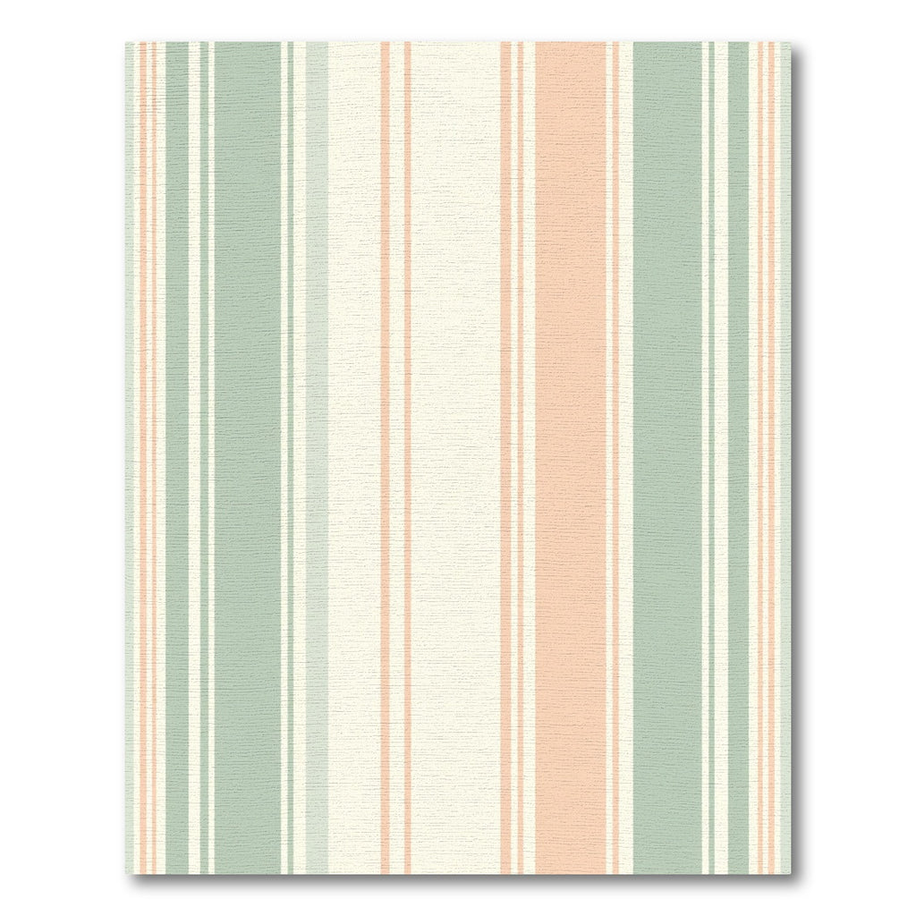 Soft Pastel Mint Coral Stripe Rug