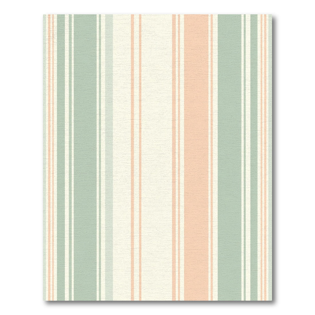 Soft Pastel Mint Coral Stripe Rug