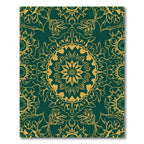 Emerald Gold Mandala Floral Rug