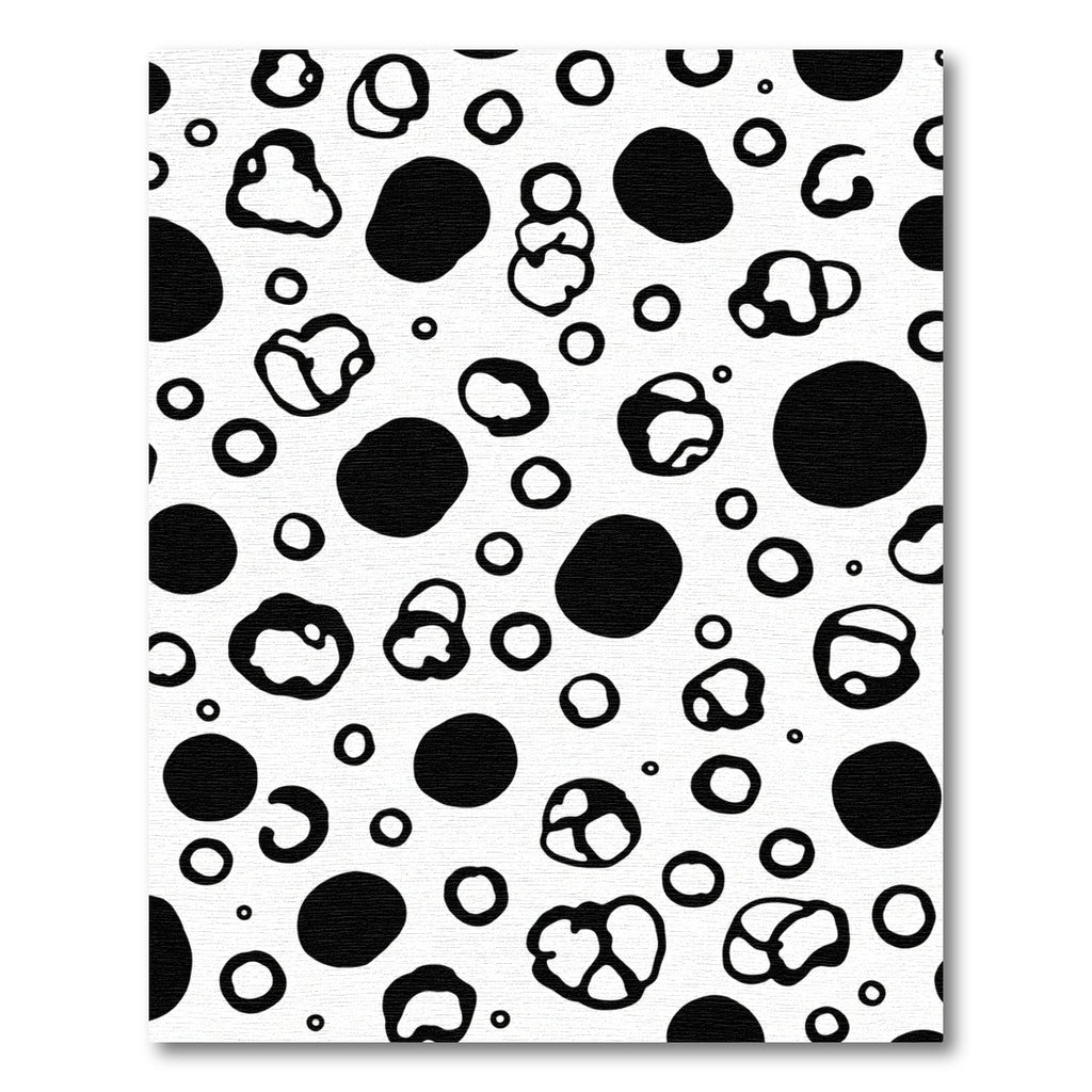 Black White Abstract Organic Shapes Rug
