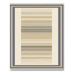 Neutral Tones Horizontal Stripe Border Rug