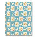 Navy Blue Starfish Shell Collage Rug