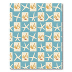 Navy Blue Starfish Shell Collage Rug
