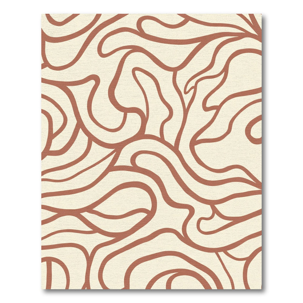 Terra Cotta Abstract Curving Lines Rug
