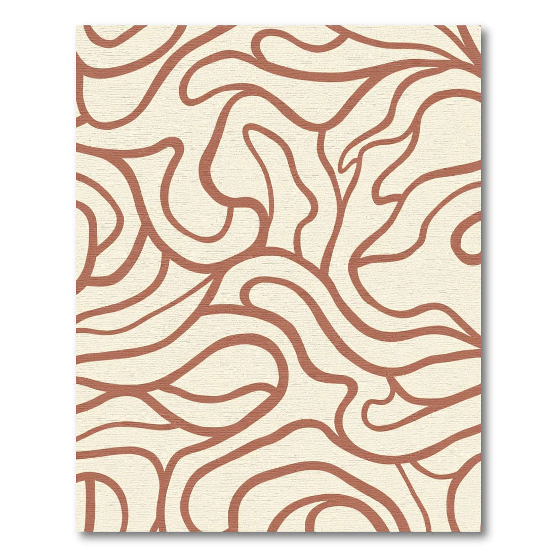 Terra Cotta Abstract Curving Lines Rug
