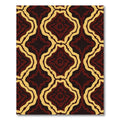 Deep Red Ochre Geometric Arabesque Rug