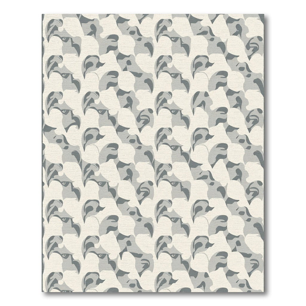 Gray Eagle Head Camo Mosaic Rug