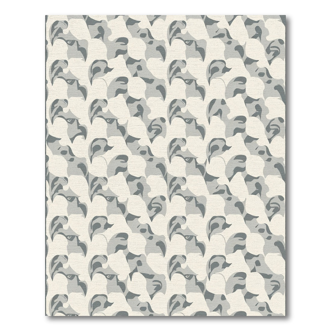 Gray Eagle Head Camo Mosaic Rug