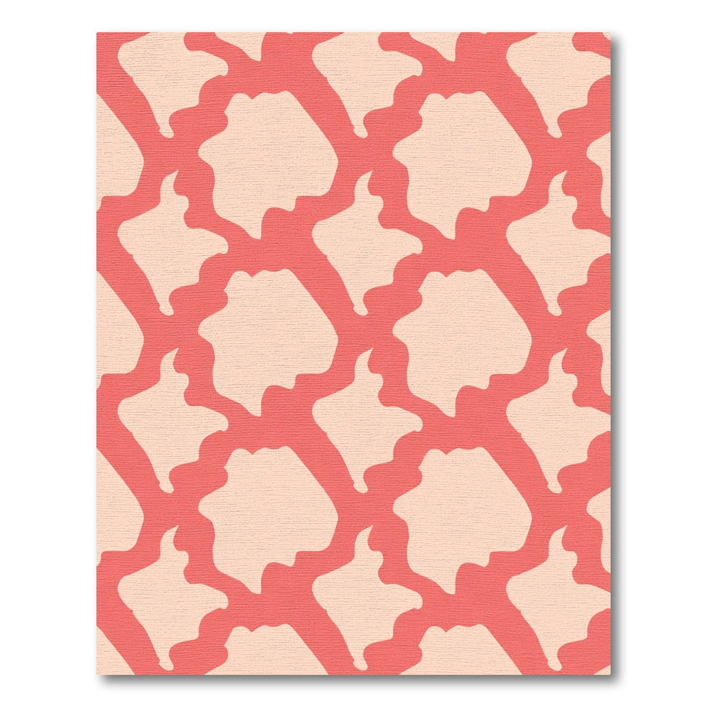 Coral Peach Organic Interlocking Shapes Rug