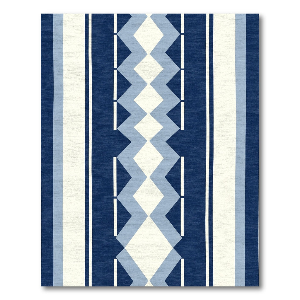 Navy Blue Diamond Stripe Rug