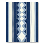 Navy Blue Diamond Stripe Rug