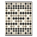 Monochrome Diamond Grid Field Rug