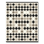 Monochrome Diamond Grid Field Rug