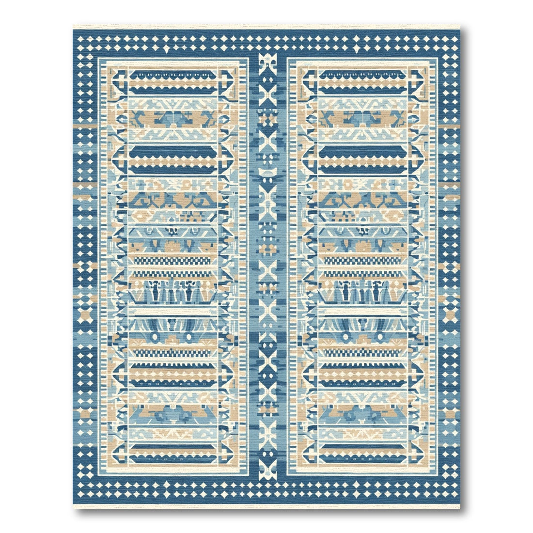 Navajo Inspired Geometric Stripes Rug