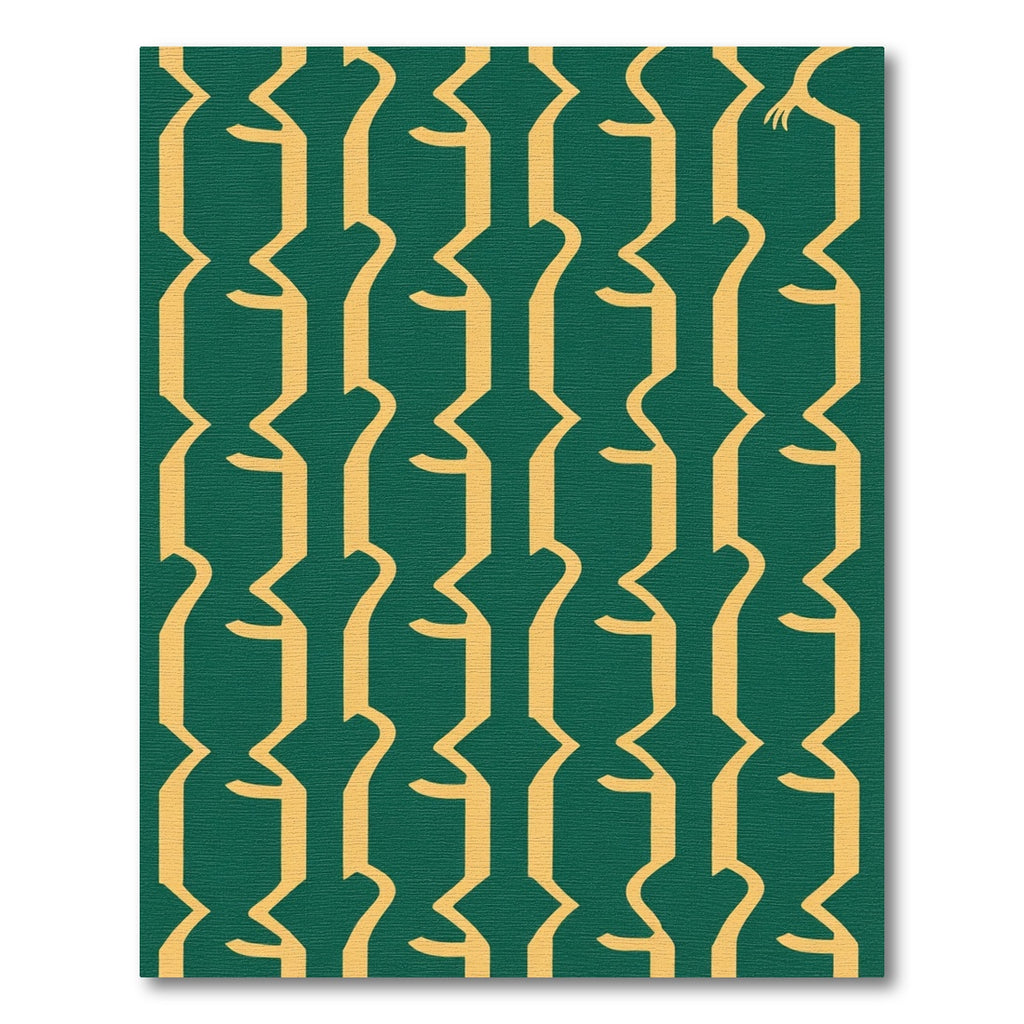 Emerald Gold Art Deco Columns Rug