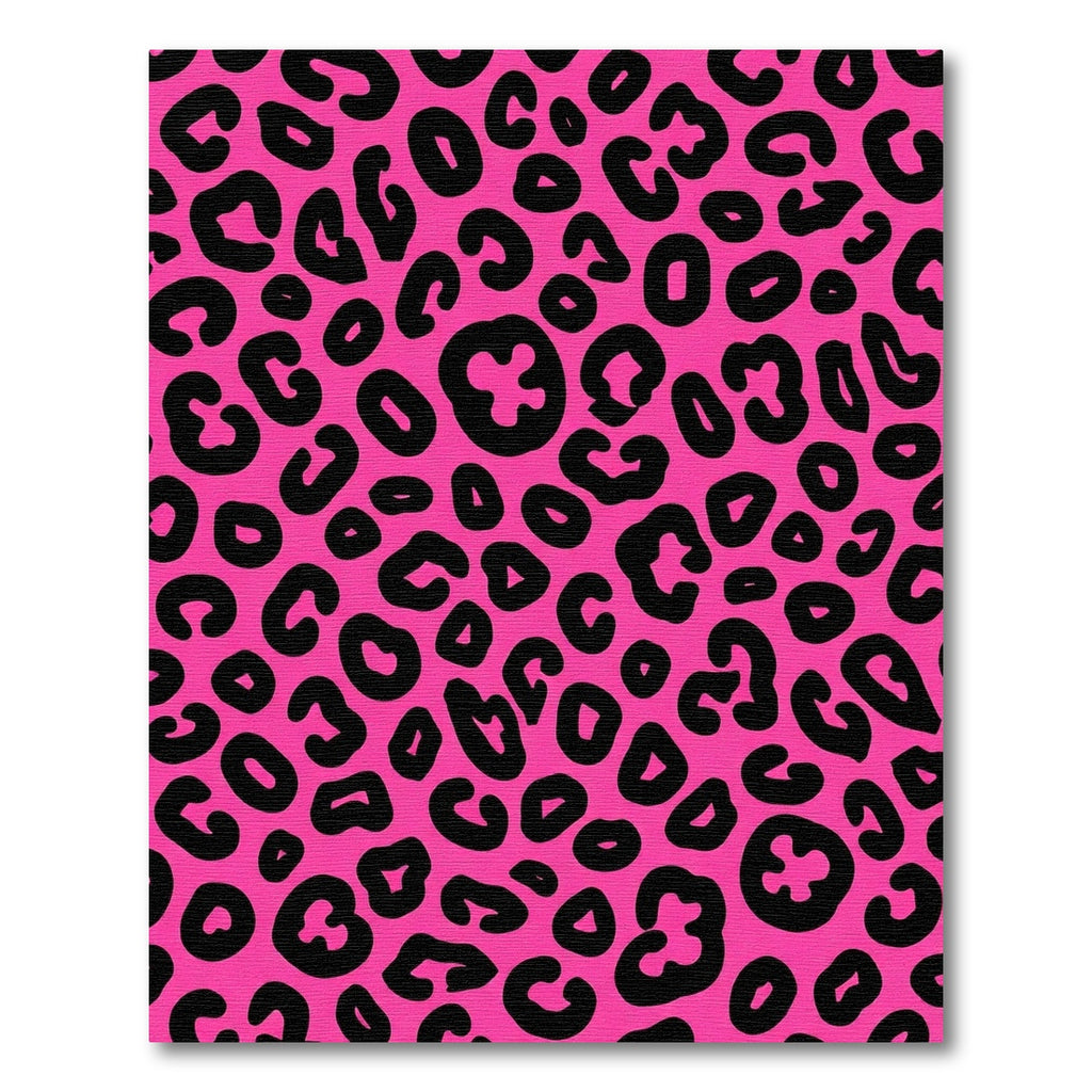 Hot Pink Black Leopard Spot Rug