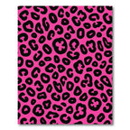 Hot Pink Black Leopard Spot Rug