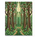 Verdant Forest Pathway Symmetrical Trees Rug