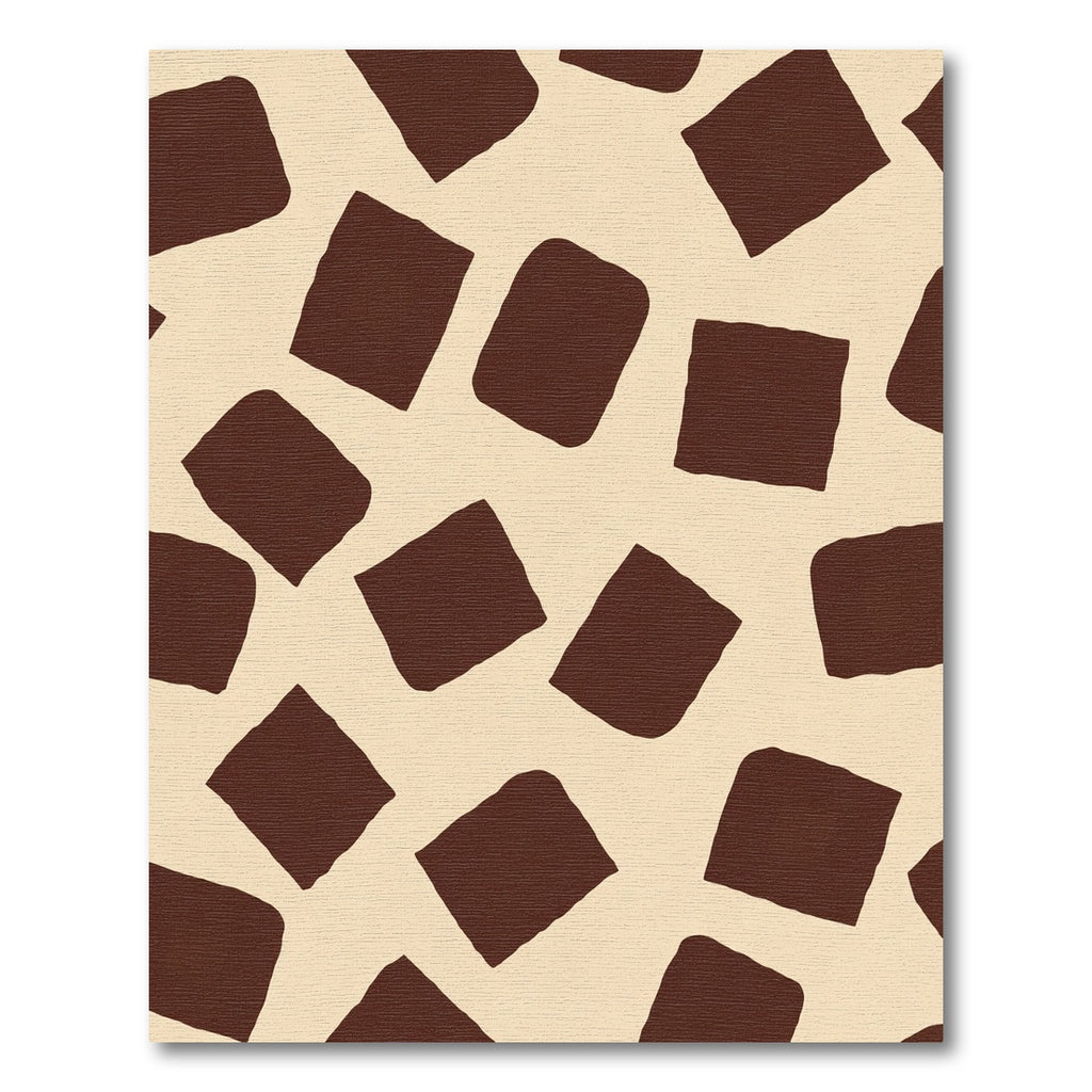 Brown Cream Irregular Squares Rug