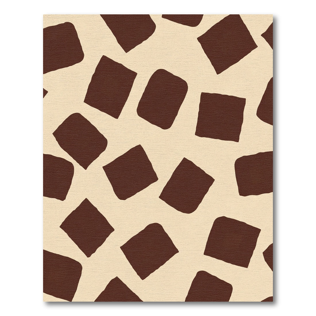 Brown Cream Irregular Squares Rug